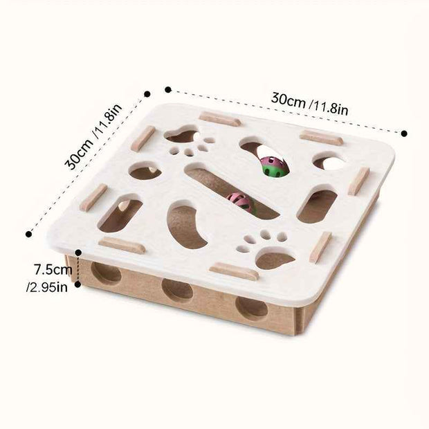 Durable Felt Interactive Cat Puzzle Toy With Maze, Bell Ball & Pathways – pet wearing