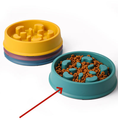 Slow-Feed Plastic Rice Bowl, for dogs.