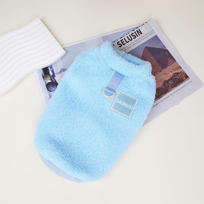 Coral Fleece Two-Leg Pull-Loop Sweater, for dogs.