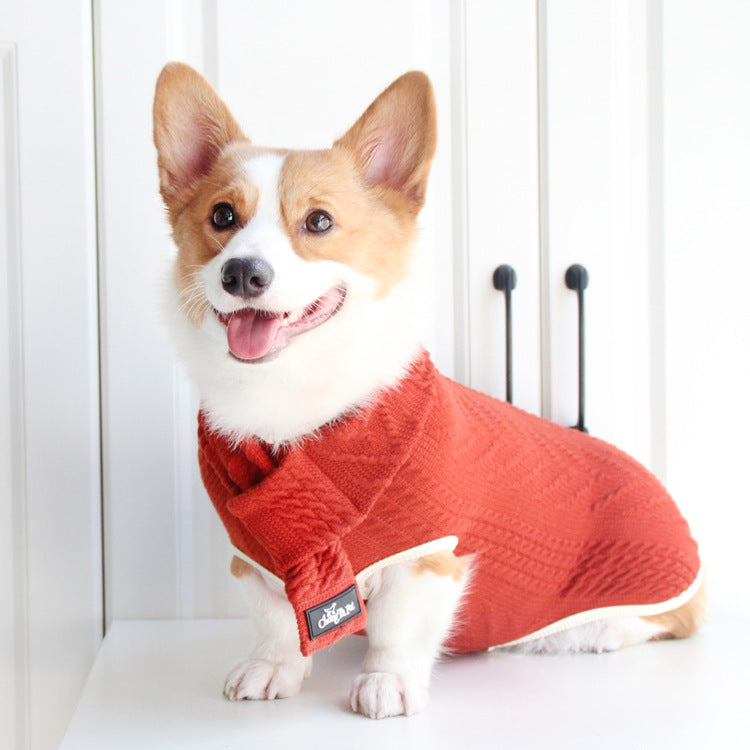 Vintage Twist-Knit Polyester Sweater, for dogs.
