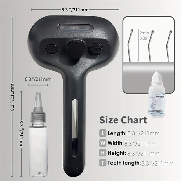 Spray Pin Brush for Pet Grooming – Detangling & Dematting Comb – size reference