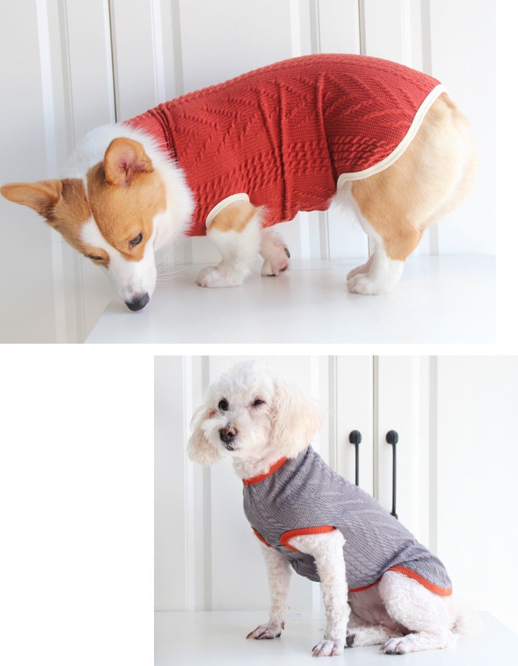 Vintage Twist-Knit Polyester Sweater, for dogs.