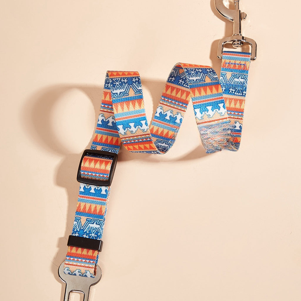 Printed Nylon Car Seat Leash and Hand Rope, for dogs.