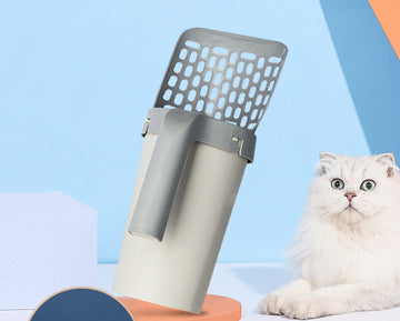Integrated Cat Litter Scoop – Waste Bin & Bag Storage Set – lifestyle photo