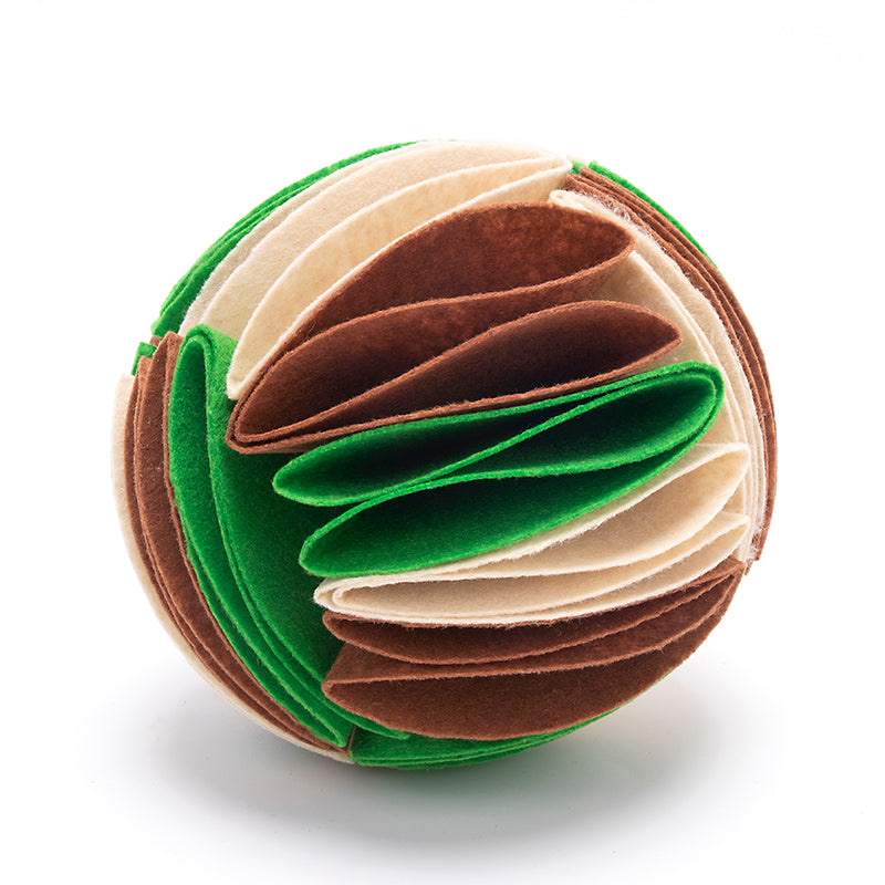Foldable Snuffle Ball Feeding Toy, for dogs and cats.