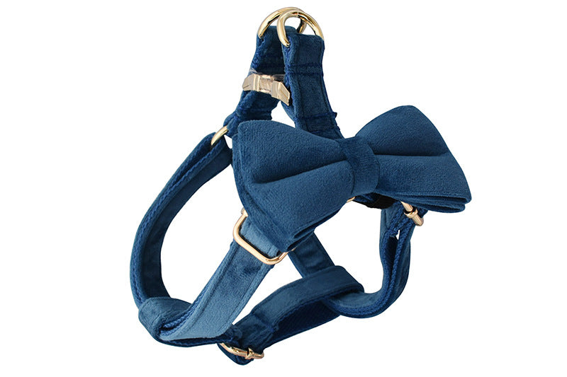 Flannel Chest Harness with Gold Buckle, for dogs.
