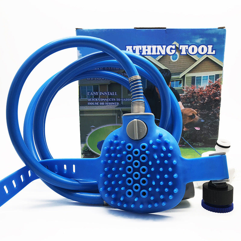 Outdoor Shower Bath Brush with Hose Attachment