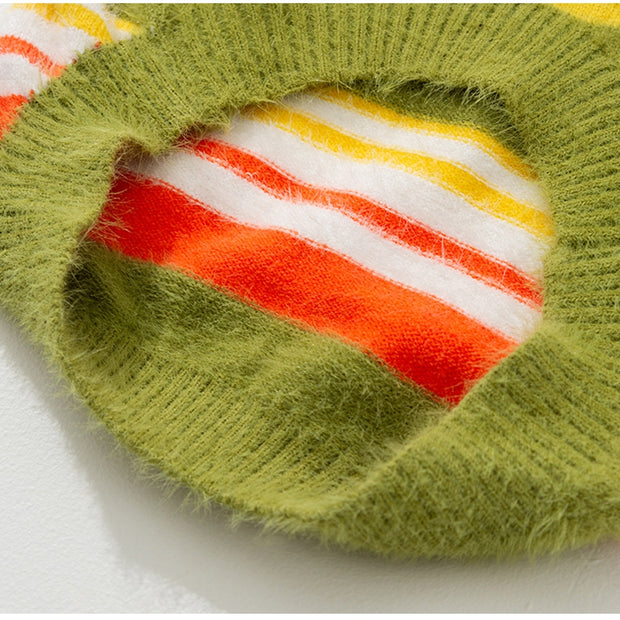 Striped Dog Sweater – Cozy Autumn Winter Knit for Small & Medium Dogs – in use
