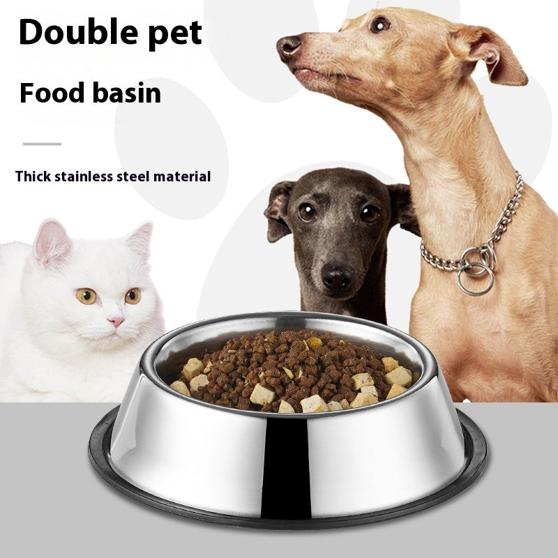 Non-Slip Stainless Steel Dog Food Bowl in Five Sizes, for dogs.