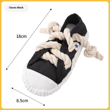 Squeaky Slipper Dog Toy – Soft Plush Chew & Molar Teether – size reference