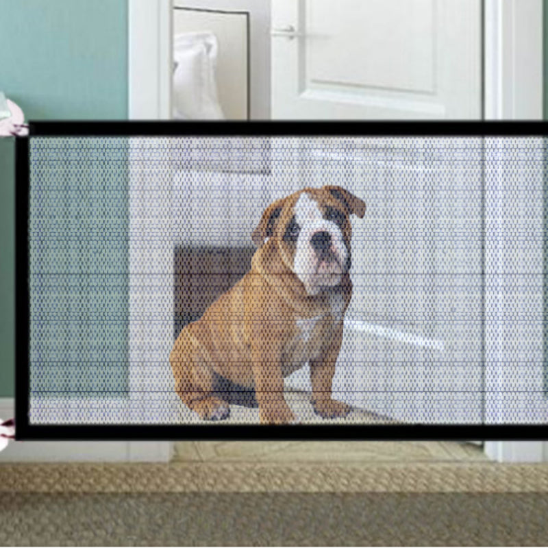 Foldable Nylon Pet Gate for Indoor Doorways and Stairs, for dogs.