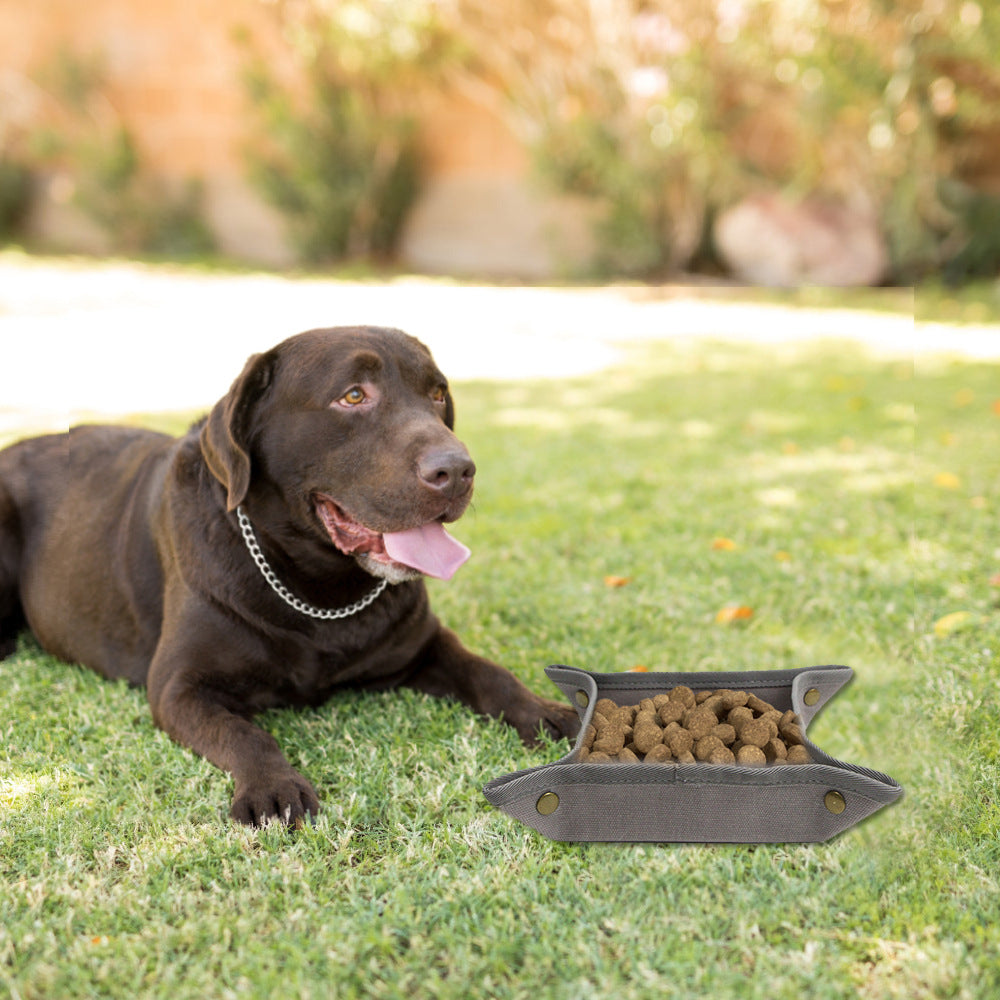 Foldable Canvas Travel Bowl, for dogs and cats.