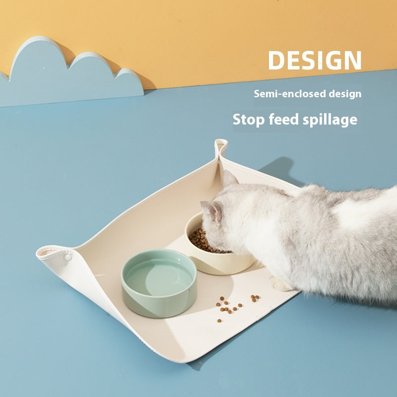 Leather Placemat, for cats.