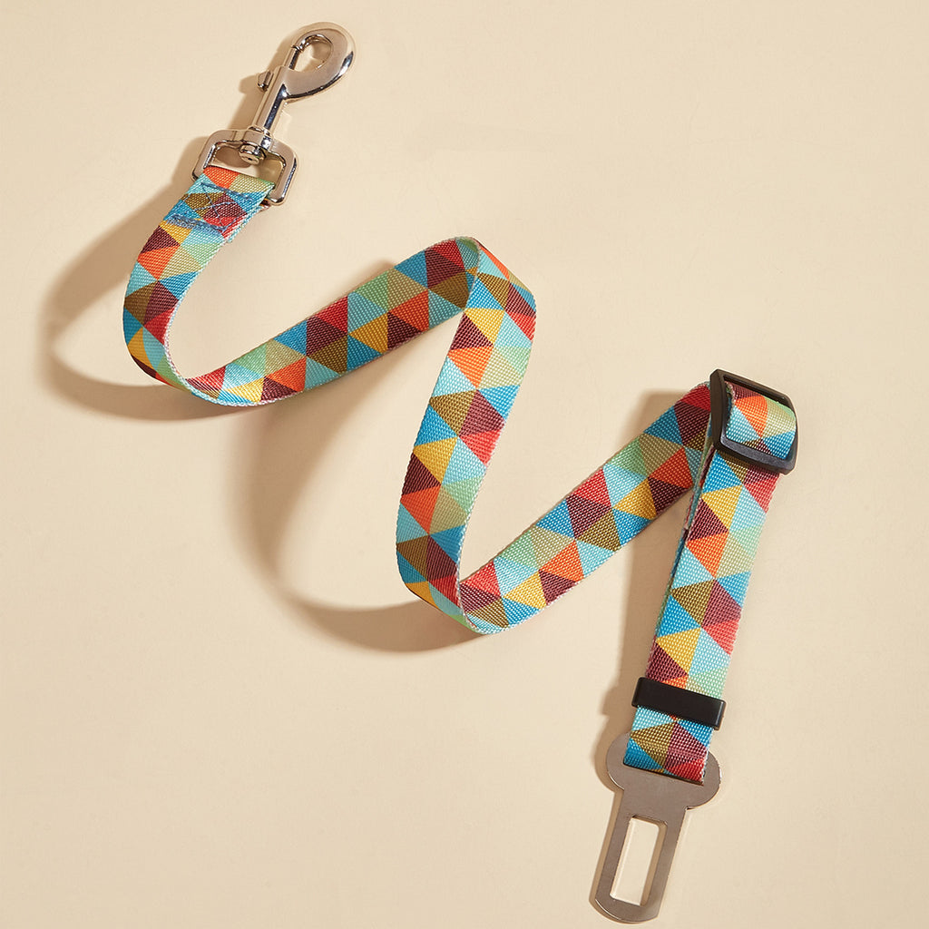 Printed Nylon Car Seat Leash and Hand Rope, for dogs.