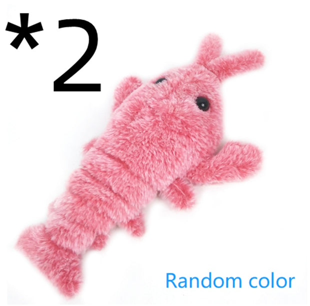 Electric Jumping Shrimp Cat Toy – USB Plush Lobster – packaging