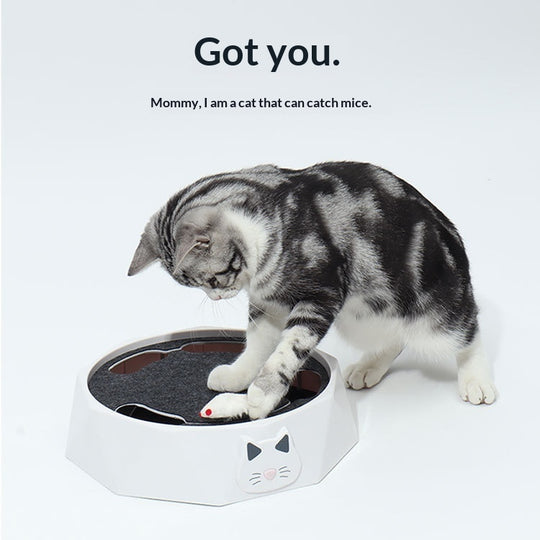 Automatic Plush Mouse Cat Turntable Toy – Electric Spinner – side view