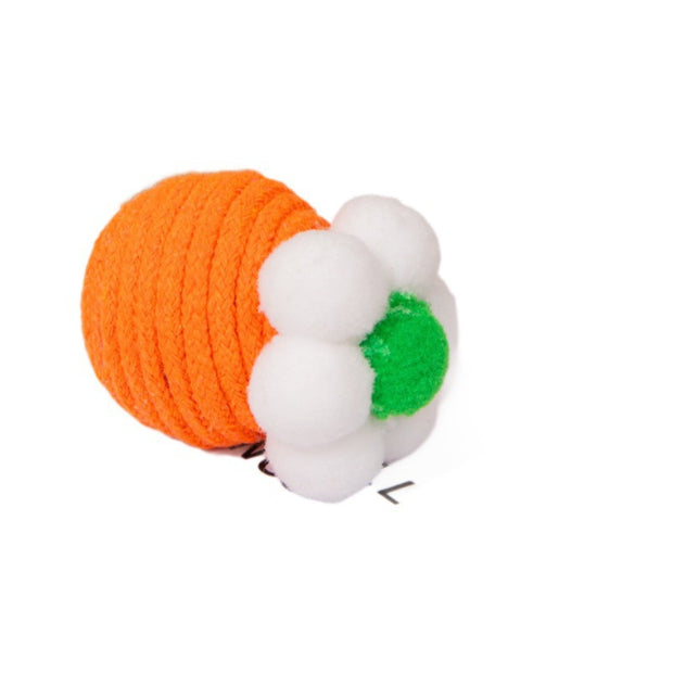 Cat Flower Cotton Rope Toy – Self-Amusement Teeth & Claw Grinder – side view