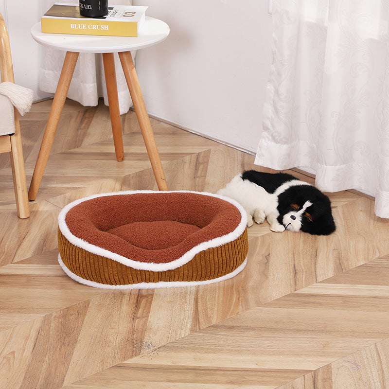 New Autumn-winter Pet Bed - Cute, Soft, Comfortable, Detachable, Thick And Warm Plush Cushion Products For Pets - kindoPet