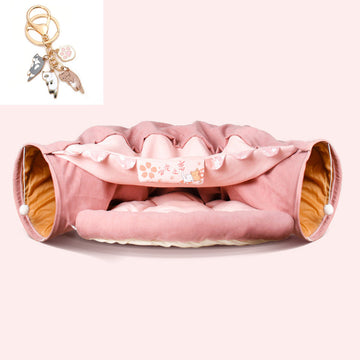 Collapsible Cat Tunnel Toy - Durable Play Tube for Indoor Fun – side view