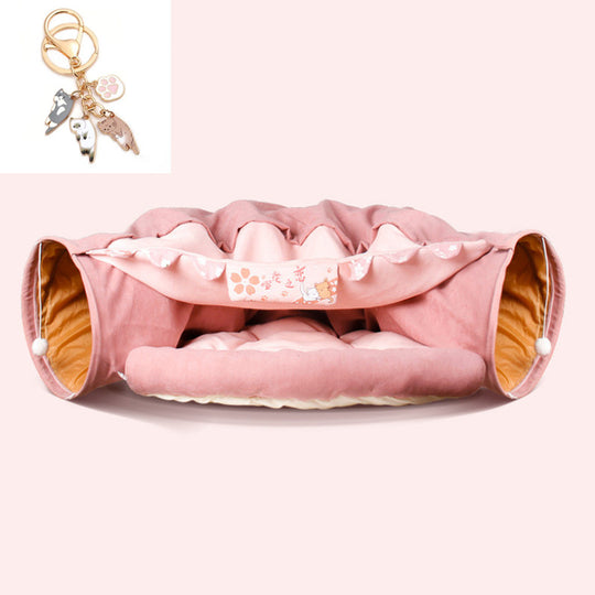 Collapsible Cat Tunnel Toy - Durable Play Tube for Indoor Fun – side view