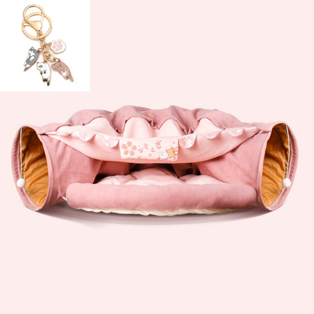 Collapsible Cat Tunnel Toy - Durable Play Tube for Indoor Fun – side view