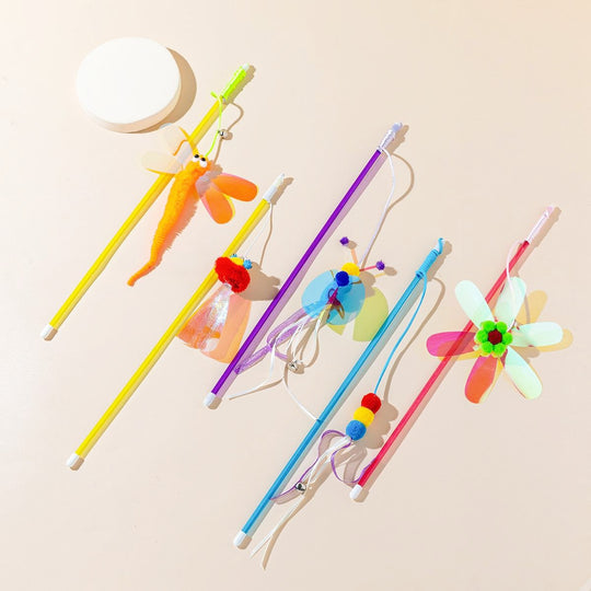 Cat Teaser Wand – Shiny Reflective Ribbon Toy