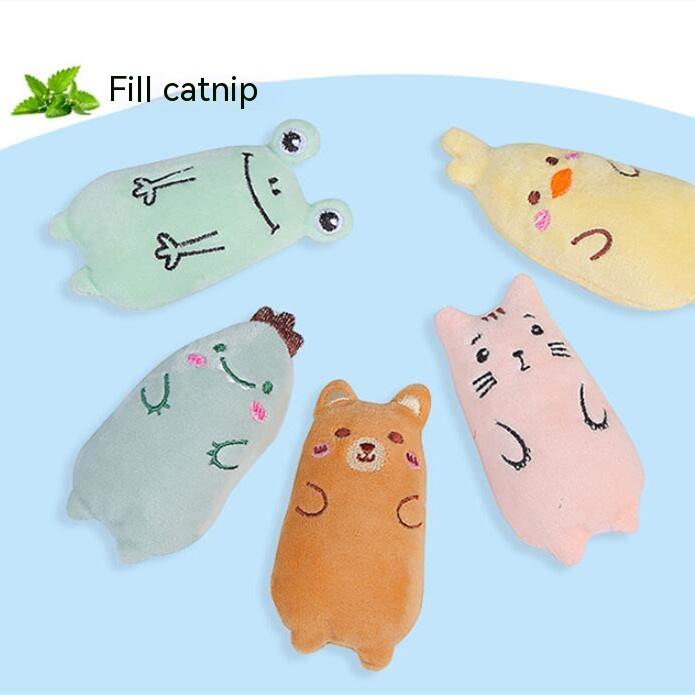 Catnip-Stuffed Plush Toy in Animal Shapes, for cats.