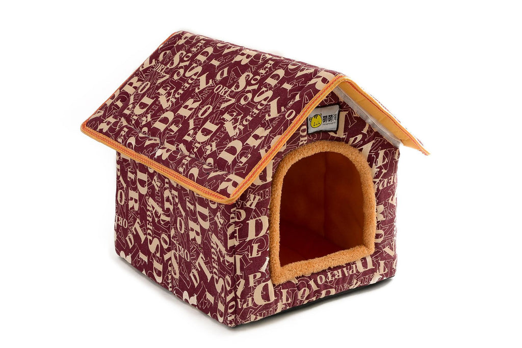 Removable and Washable Winter Dog House Bed, S or M, for dogs.