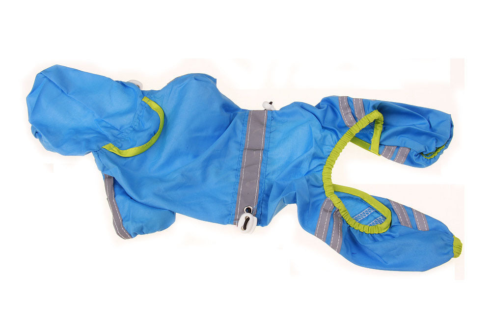 One-Layer Dog Raincoat with Reflective Safety Bar, for dogs.