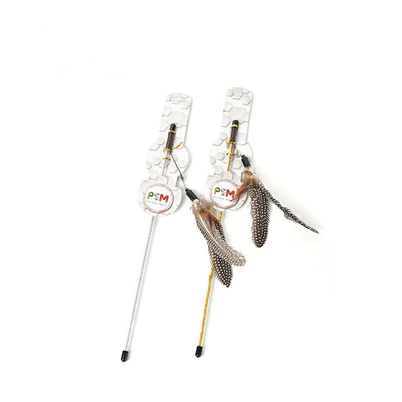 Interactive Feather Teaser Wand Toy, for cats.