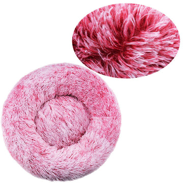 Machine-Washable Plush Round Dog Bed – Orthopedic Comfort – angle view