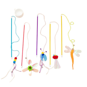 Cat Teaser Wand – Shiny Reflective Ribbon Toy – detail view