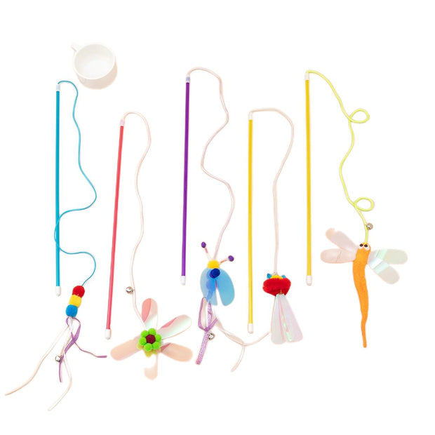 Cat Teaser Wand – Shiny Reflective Ribbon Toy – detail view