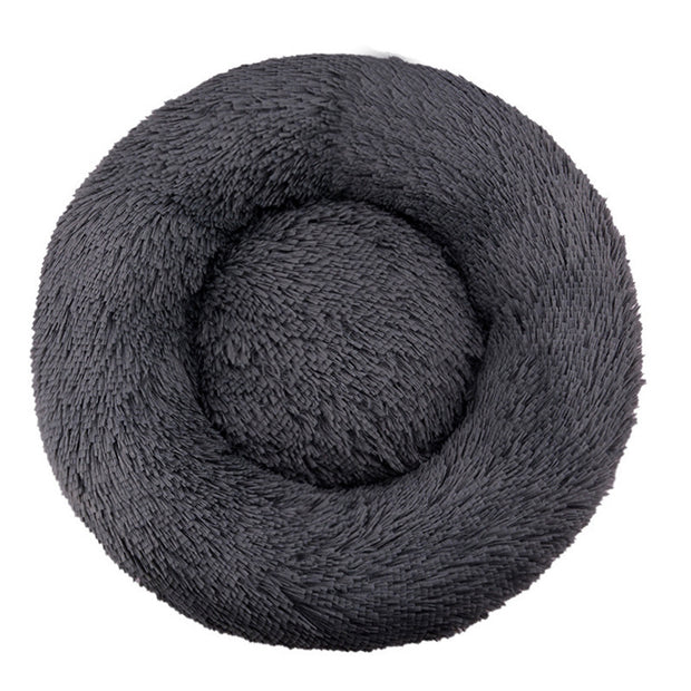 Machine-Washable Plush Round Dog Bed – Orthopedic Comfort – features