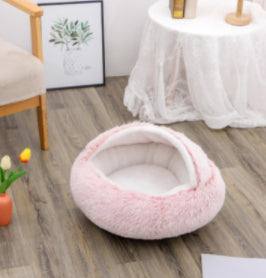 complete size color guide round plush pet beds S-XL