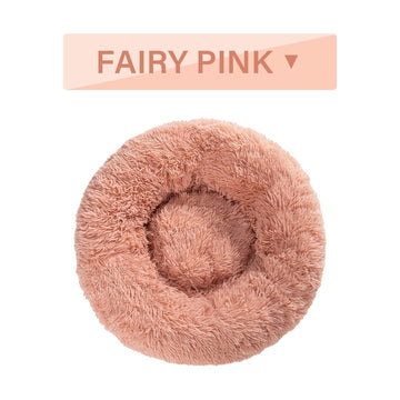 Fluffy Donut Dog Bed - Plush Bolster Pet Cushion for Nesting – color options