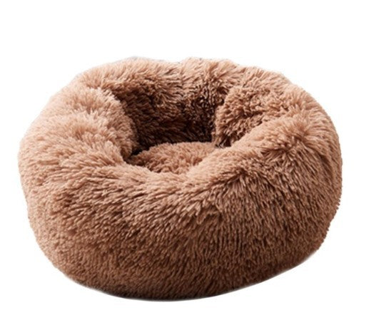 Round Plush Pet Nest Bed - Cozy Kennel for Small Dogs & Cats – detail view