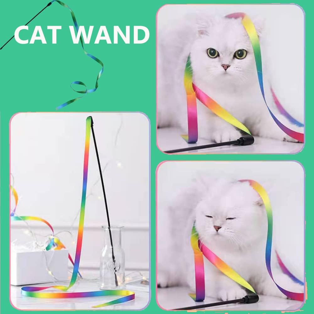 Interactive Rainbow Wand Toy, for cats.