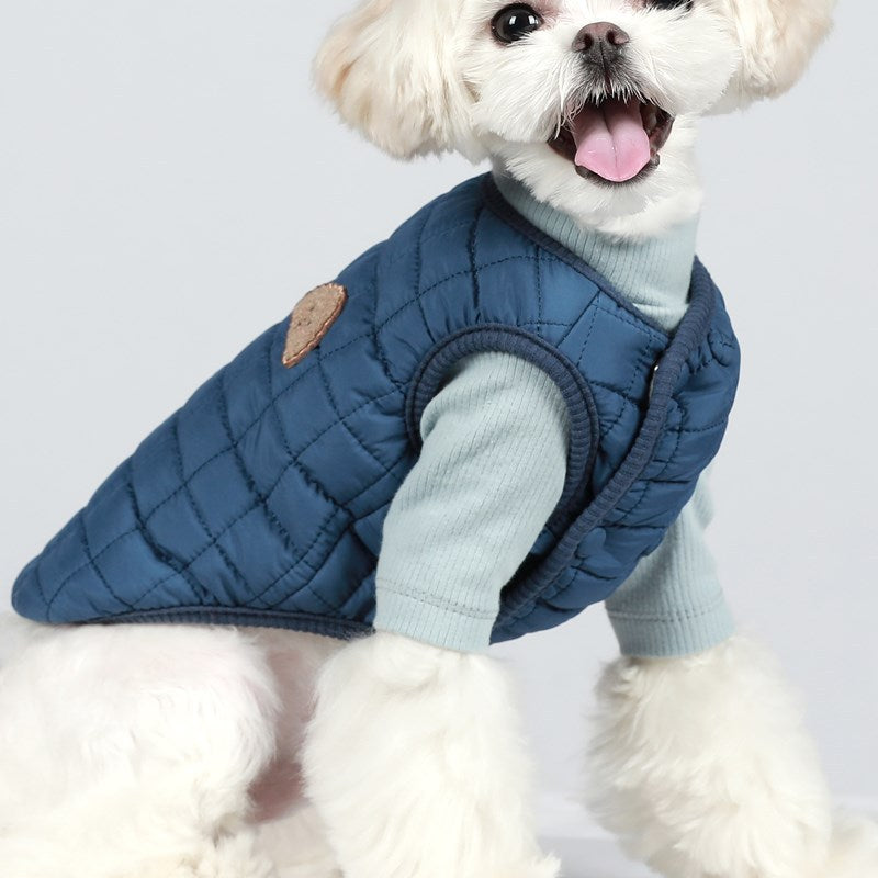 Double-Breasted Quilted Cotton Vest, for dogs.