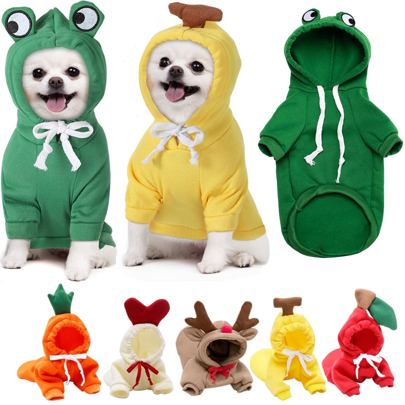 Cute Fruit Dog Clothes For Small Dogs Hoodies Winter Warm Fleece Pet Clothing Puppy Cat Costume Coat For French Chihuahua Outfit - kindoPet