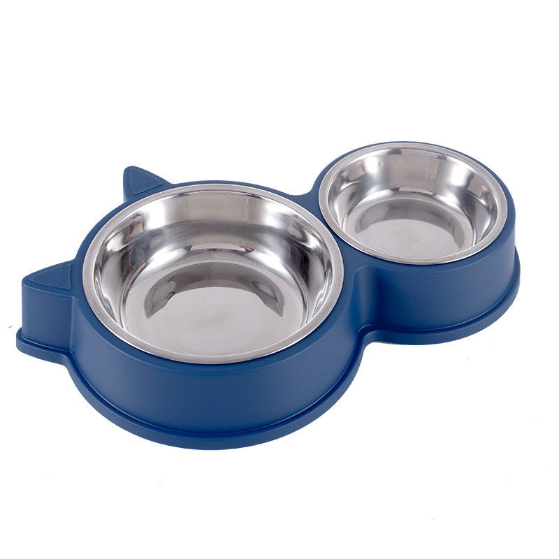 Cat-Ear Shaped Double Feeding Bowl, for dogs and cats.