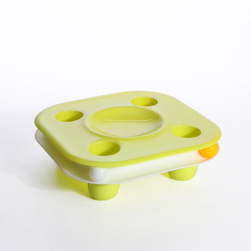Track Toy Cat Food Bowl with Curved Corners, for cats.