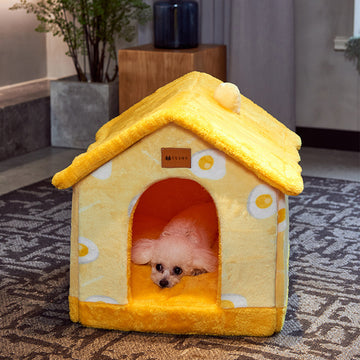 Foldable Enclosed Dog House – Warm Winter Cave Kennel for Cats & Dogs – color options
