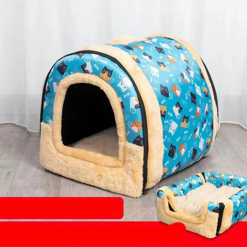 Detachable and Washable Enclosed Cat Nest House, for cats.