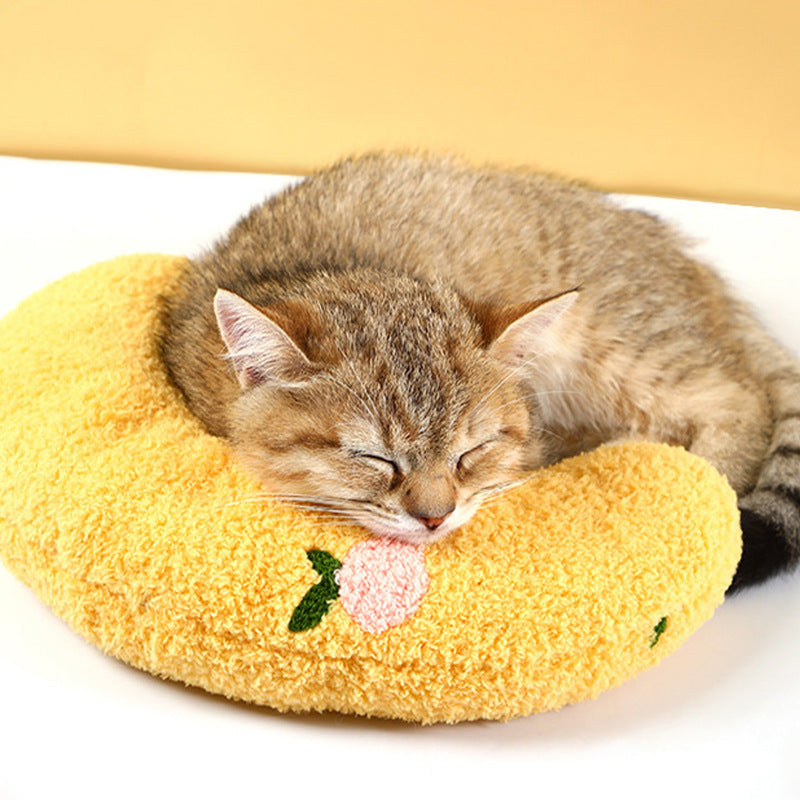 Soft Cotton Moon-Shaped Pillow for Small Dogs and Cats