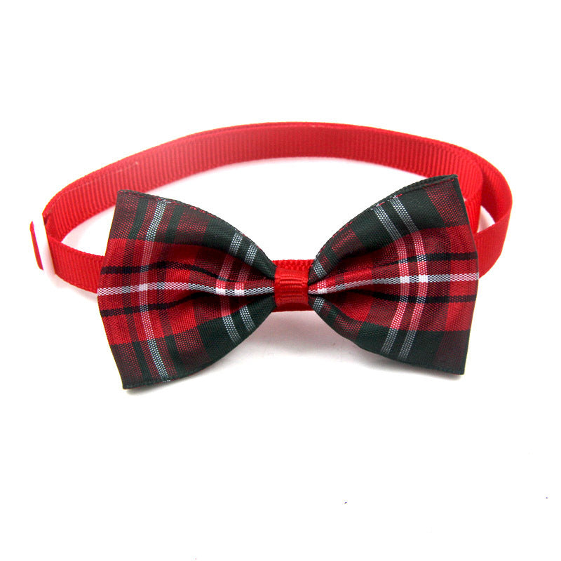 Plaid Bow Tie Collar Accessory for Dogs and Cats