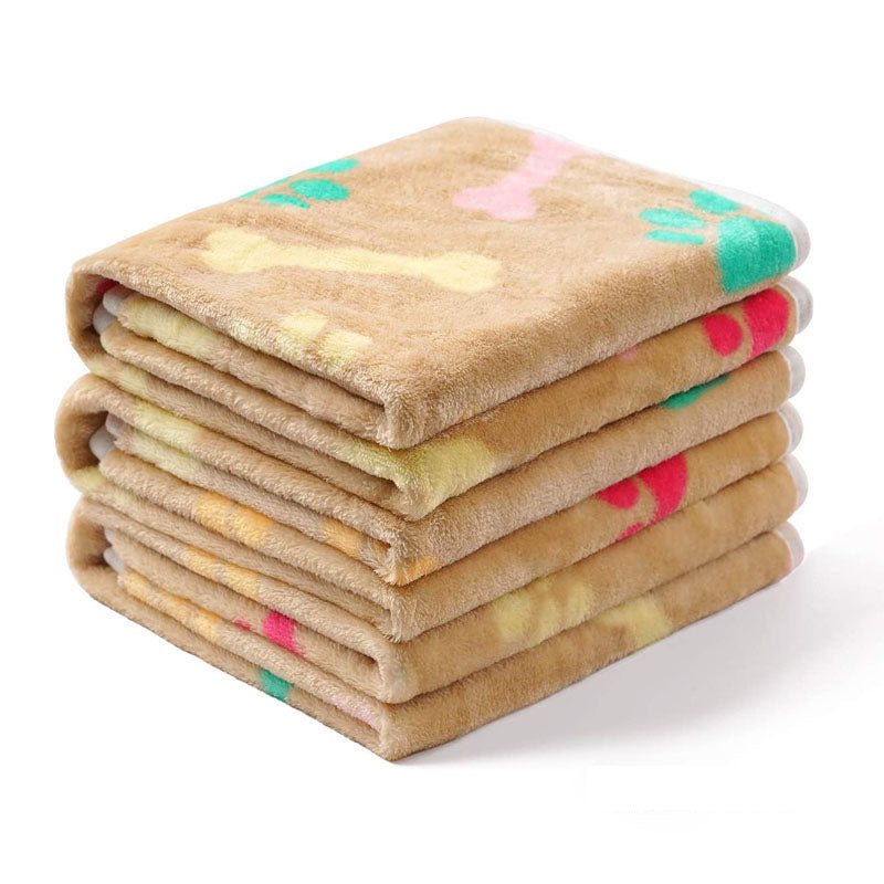 Confetti Paw Print Fleece Blanket for Dogs and Cats
