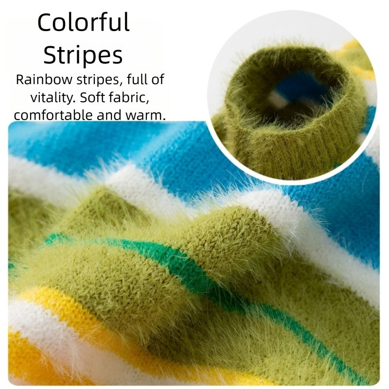 New Dog Clothes For Autumn And Winter Simple And Versatile Striped Sweater Sleeveless Golden Retriever Pet Clothes - kindoPet