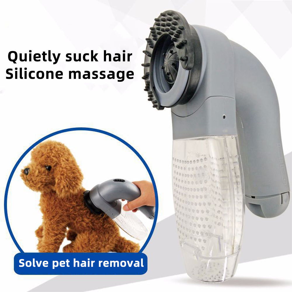 Electric Vacuum and Massage Grooming Brush for Dogs and Cats