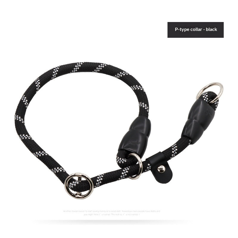 Reflective Nylon P-Chain Training Leash, for dogs.